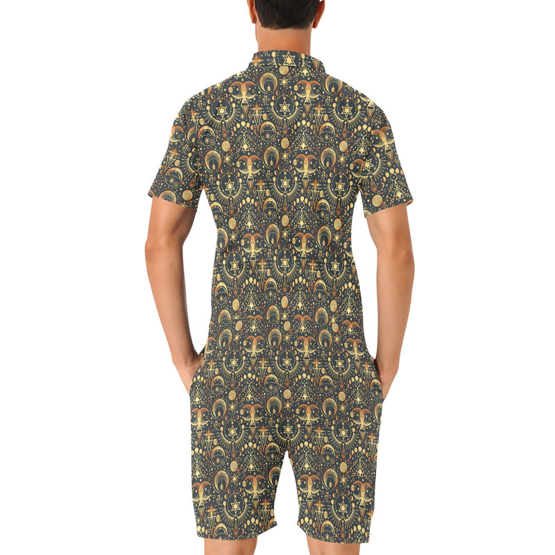 Sun Moon Print Design LKS308 Men's Romper