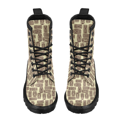 Tiki Brown Mask Print Women's Boots