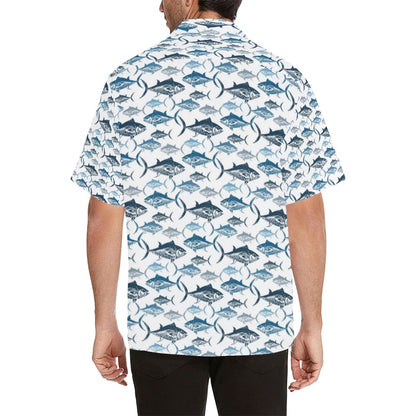 Tuna Fish Print Design LKS303 Men's Hawaiian Shirt