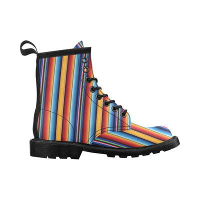 Mexican Blanket Stripe Print Pattern Women's Boots