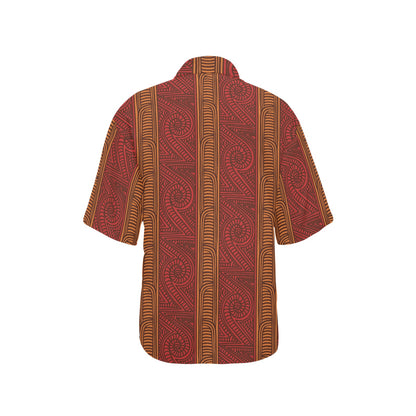 Maori Pattern Print Design 05 Women's Hawaiian Shirt