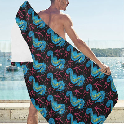 SeaHorse Print Design LKS401 Beach Towel 32" x 71"