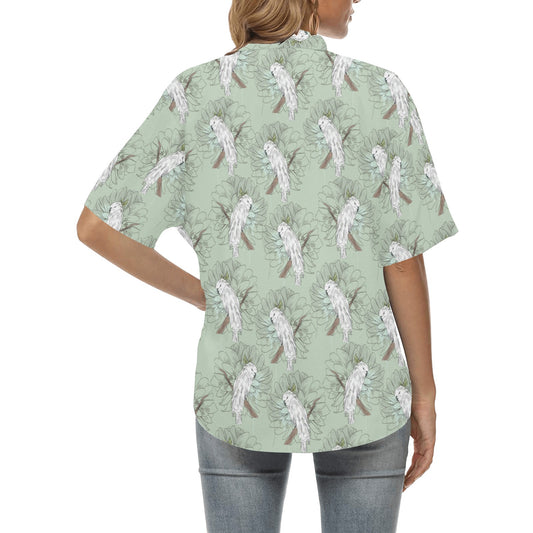 Cockatiel Pattern Print Design 01 Women's Hawaiian Shirt