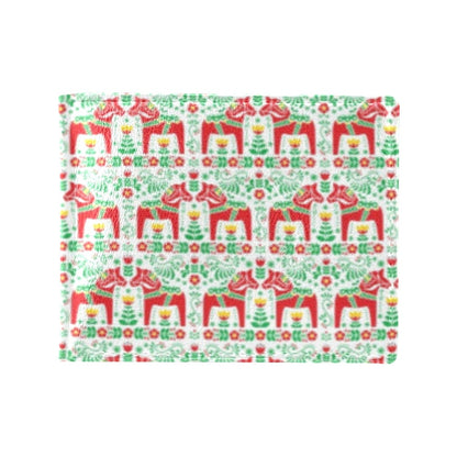 Swedish Dala Style Pattern Men's ID Card Wallet