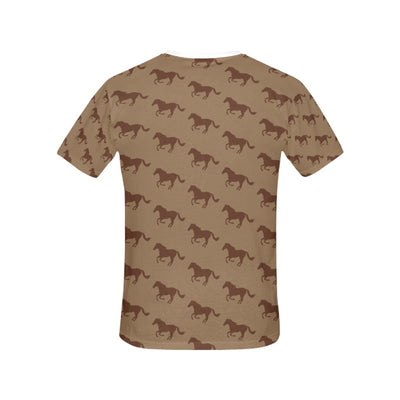 Horse Brown Print Design LKS307 Women's  T-shirt