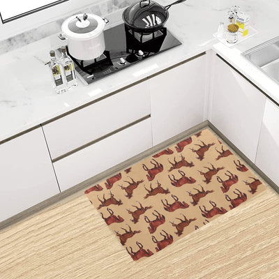 Brown Horse Print Pattern Kitchen Mat