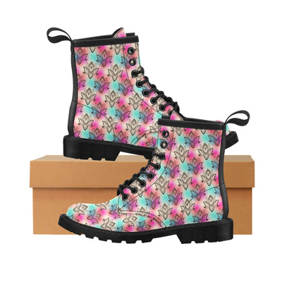 lotus Boho Pattern Print Design LO02 Women's Boots