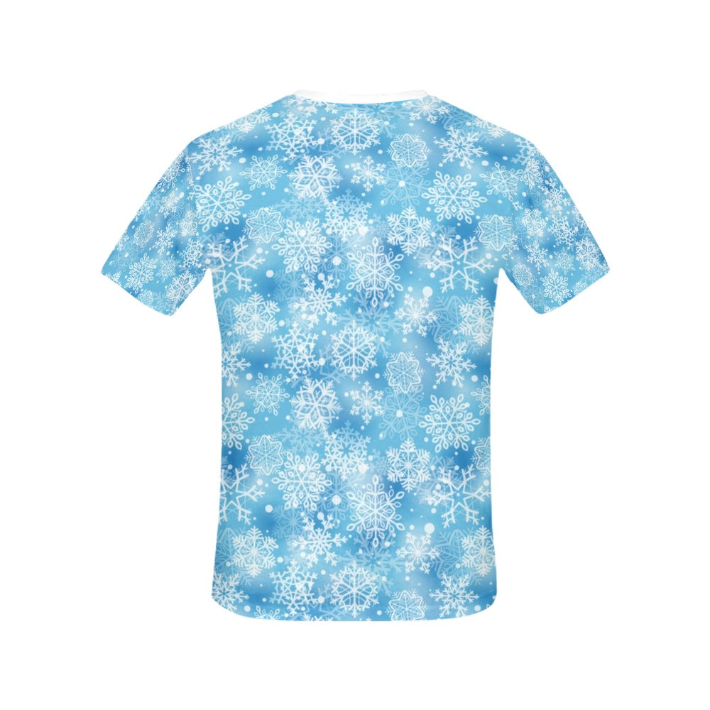 Snowflake Blue Print Design LKS301 Women's  T-shirt