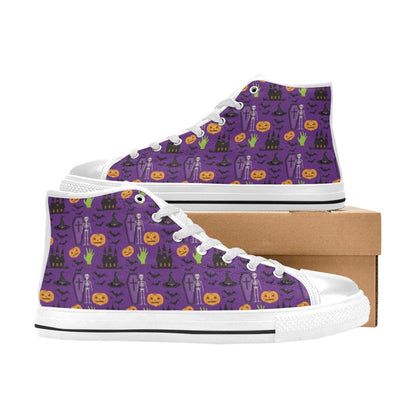 Halloween Print Design LKS403 High Top Women's White Shoes