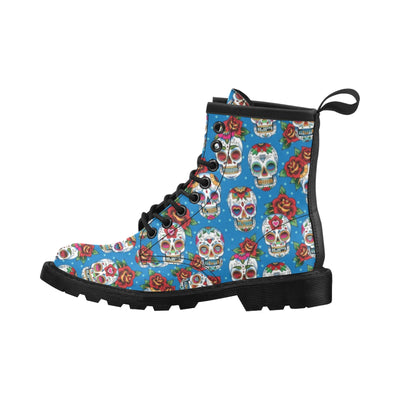 Sugar Skull Rose Pattern Women's Boots