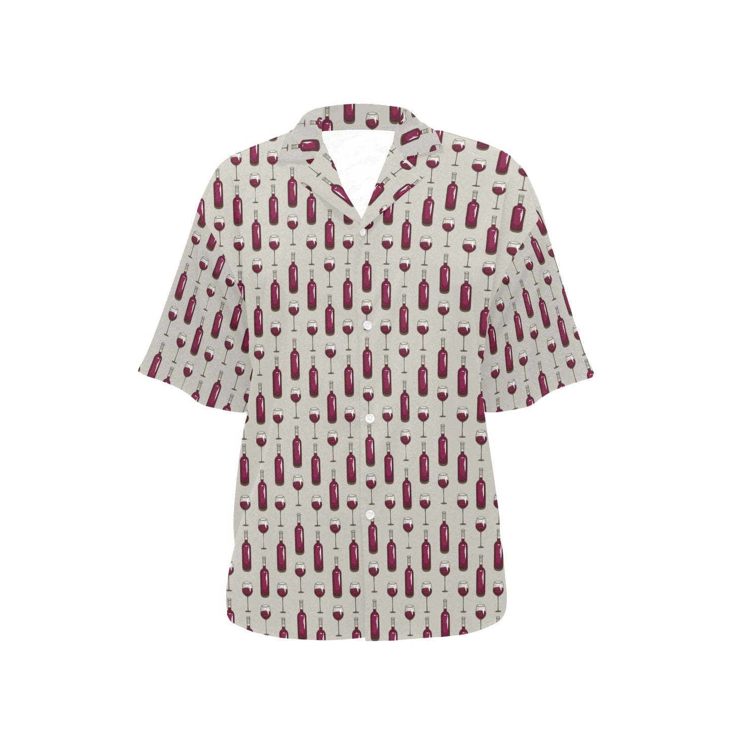 Wine Bottle Pattern Print Women's Hawaiian Shirt