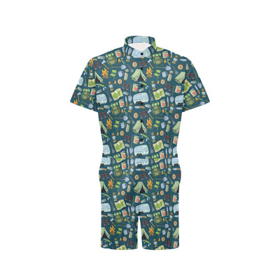 Camping Pattern Print Design 02 Men's Romper