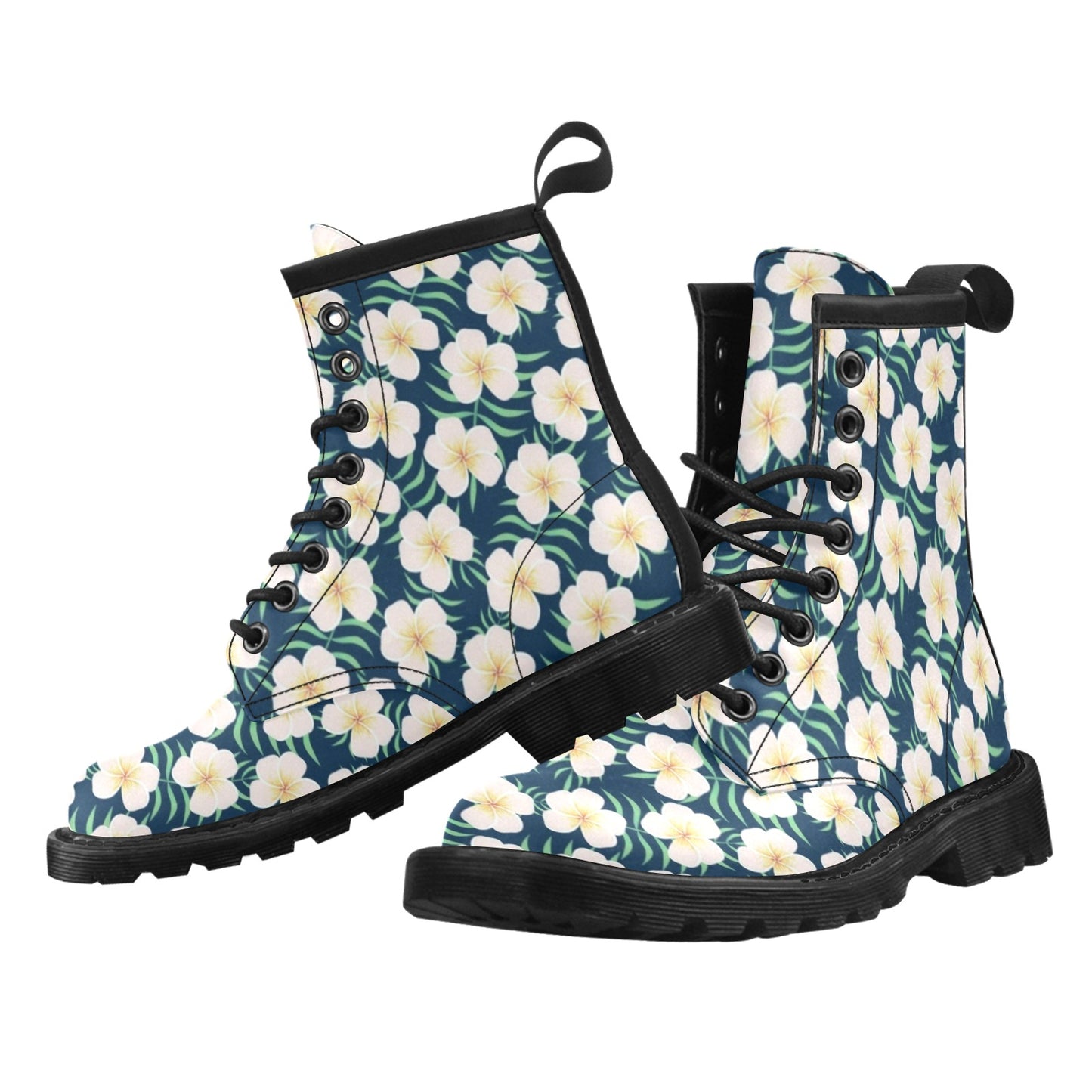 Pink Plumeria Pattern Print Design PM016 Women's Boots