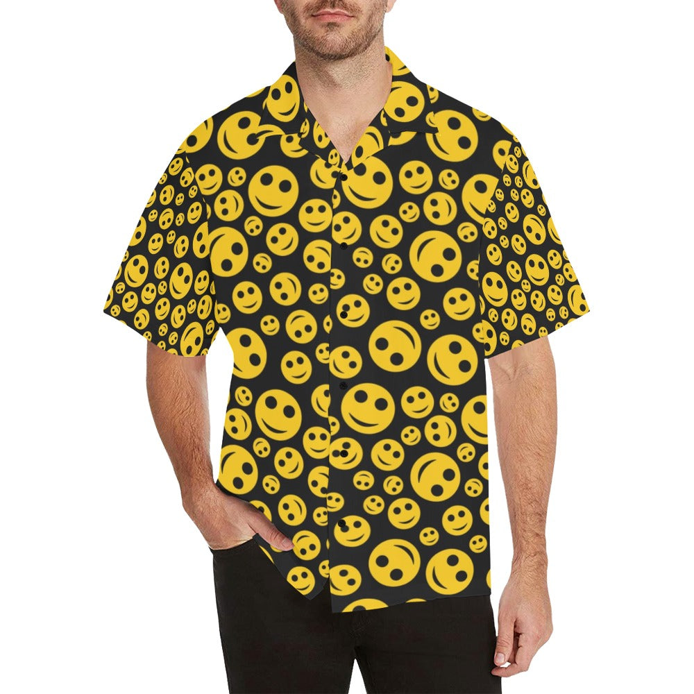 Smiley Face Emoji Print Design LKS304 Men's Hawaiian Shirt