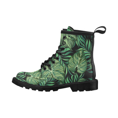 Green Fresh Tropical Palm Leaves Women's Boots