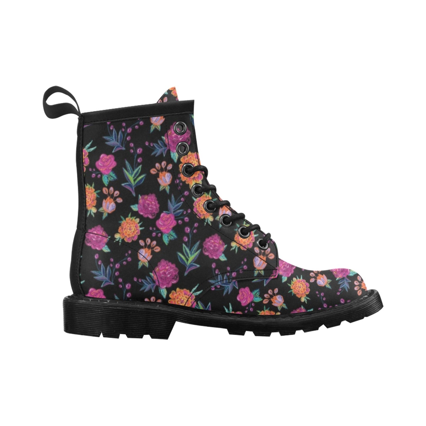 Marigold Pattern Print Design MR02 Women's Boots