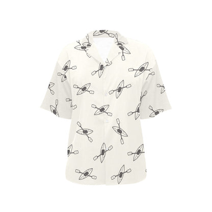 Kayak Pattern Print Design 01 Women's Hawaiian Shirt