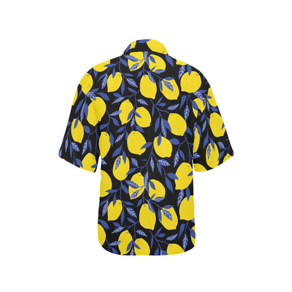 Lemon Pattern Print Design LM01 Women's Hawaiian Shirt