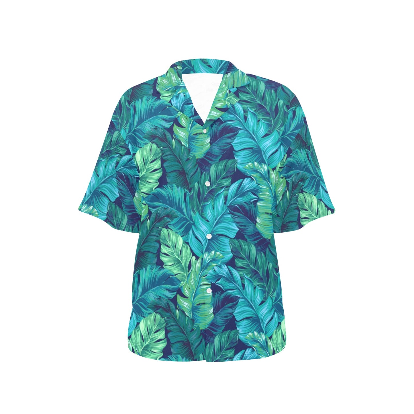 Banana Leaf Pattern Print Design BL05 Women's Hawaiian Shirt