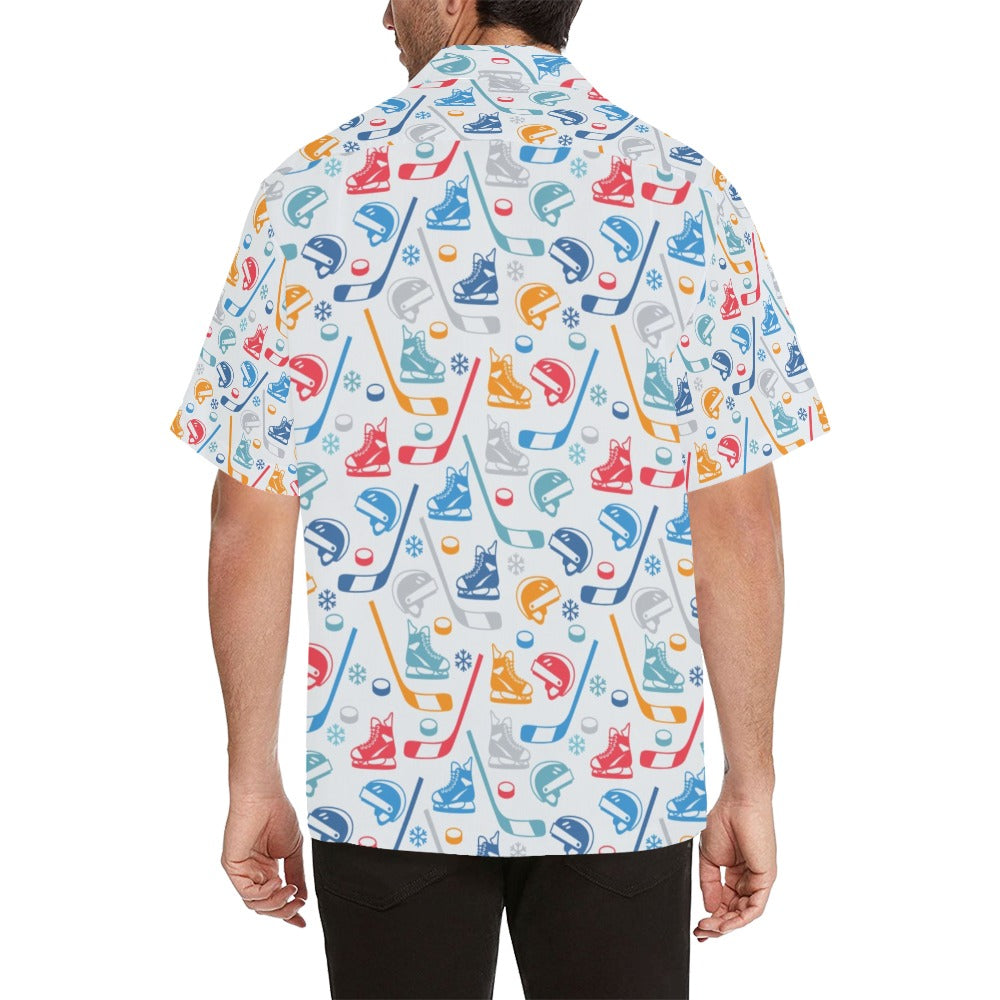Hockey Equipment Print Design LKS301 Men's Hawaiian Shirt