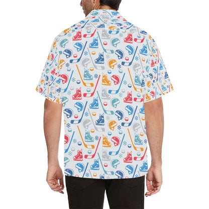 Hockey Equipment Print Design LKS301 Men's Hawaiian Shirt