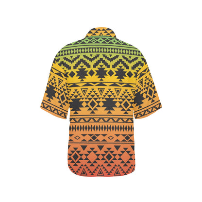 Rastafarian Pattern Print Design A04 Women's Hawaiian Shirt