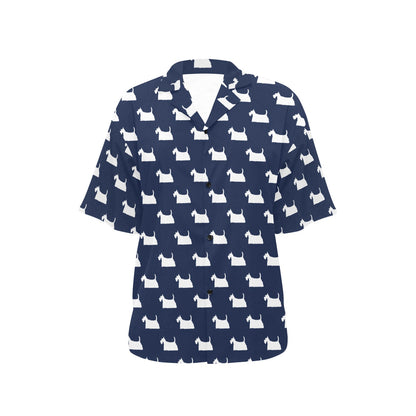 Scottish Terriers Print Design LKS303 Women's Hawaiian Shirt