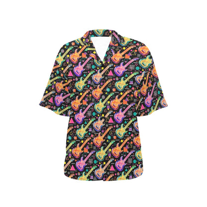 Electric Guitar Print Design LKS403 Women's Hawaiian Shirt