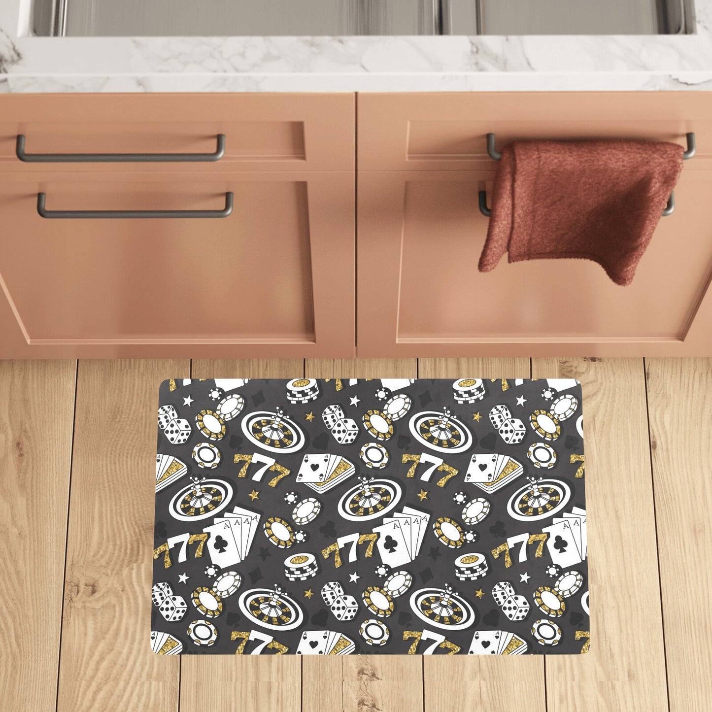 Casino Pattern Print Design 05 Kitchen Mat