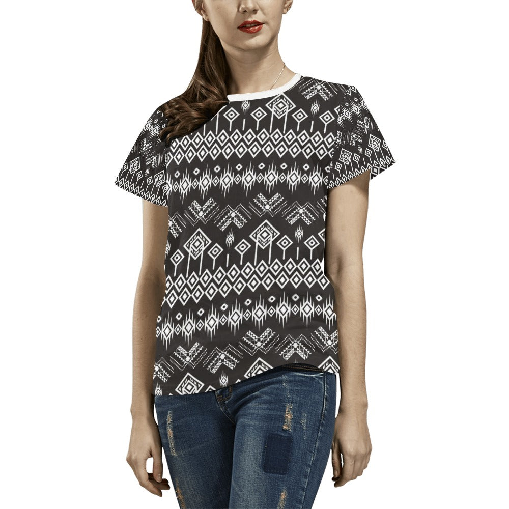 Tribal Pattern Print Design LKS304 Women's  T-shirt
