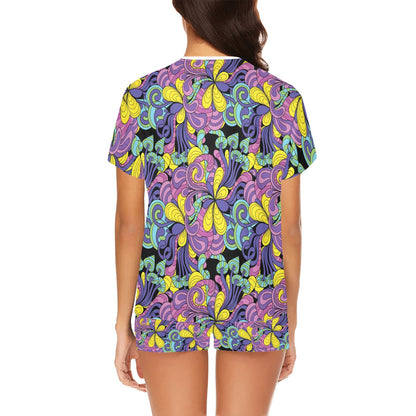 Trippy Print Design LKS305 Women's Short Pajama Set