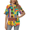 Kente Pattern Print Design 03 Women's Hawaiian Shirt