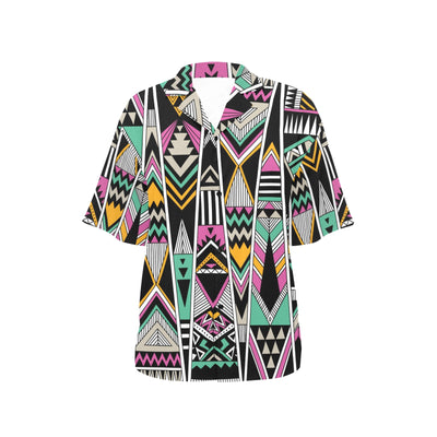 Tribal Aztec Triangle Women's Hawaiian Shirt