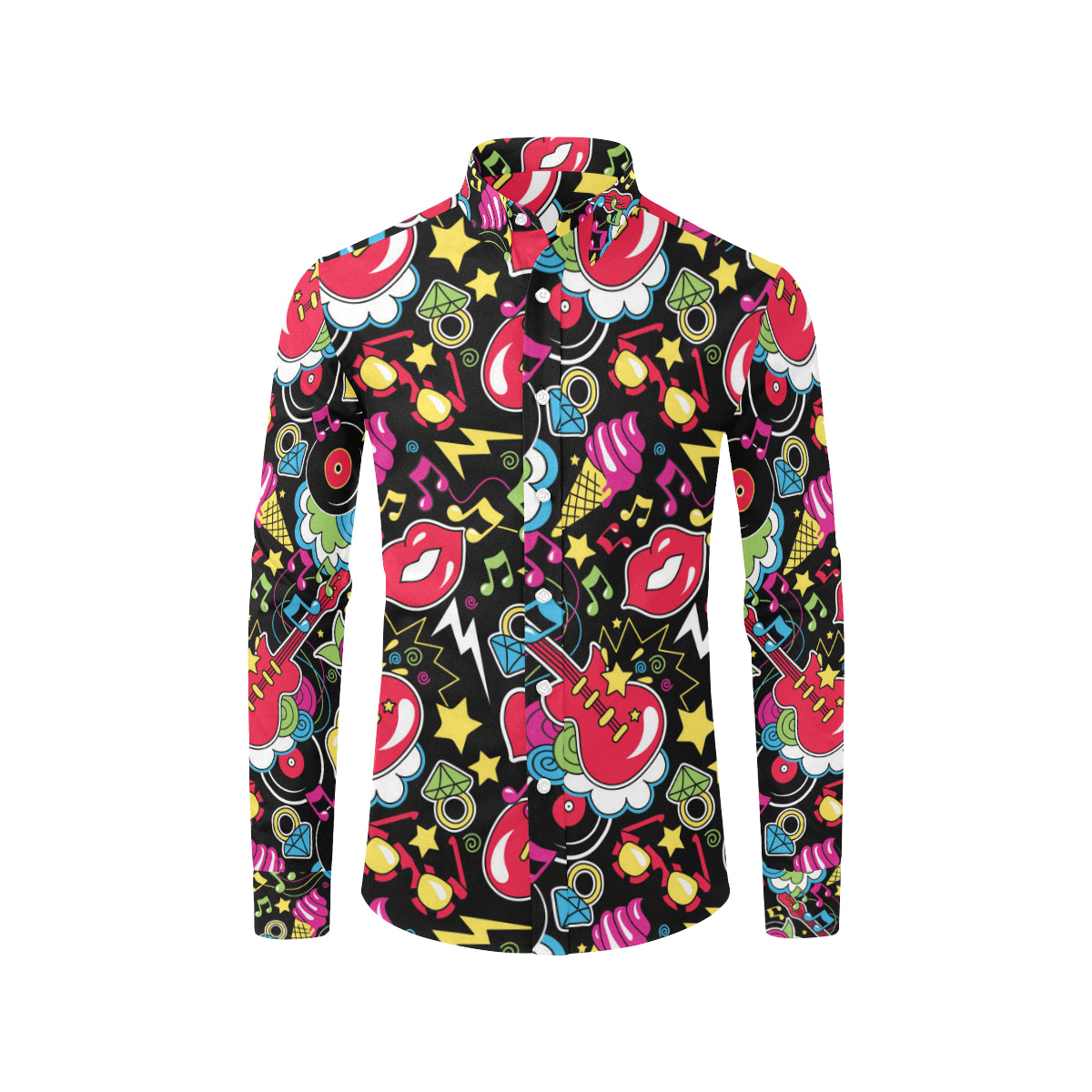 Pop Art Pattern Print Design A04 Men's Long Sleeve Shirt