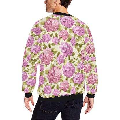 Hydrangea Pattern Print Design HD05 Men Long Sleeve Sweatshirt