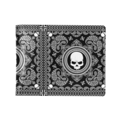 Bandana Skull Print Design LKS303 Men's ID Card Wallet