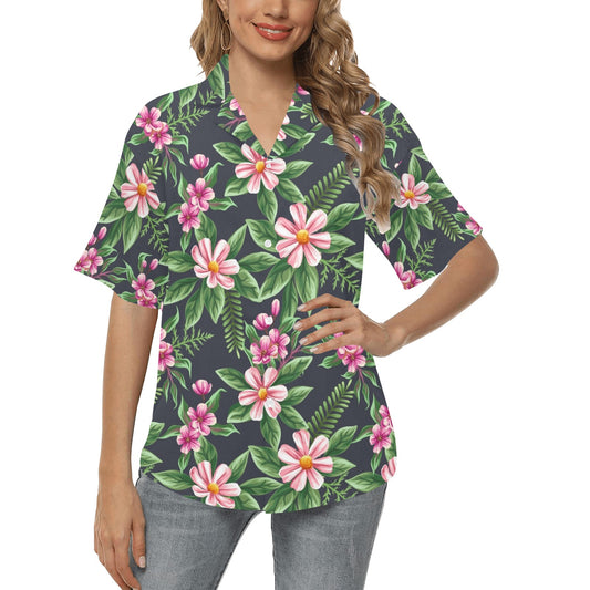 Summer Floral Pattern Print Design SF010 Women's Hawaiian Shirt
