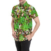 Camouflage Realistic Tree Fresh Print Men's Short Sleeve Button Up Shirt