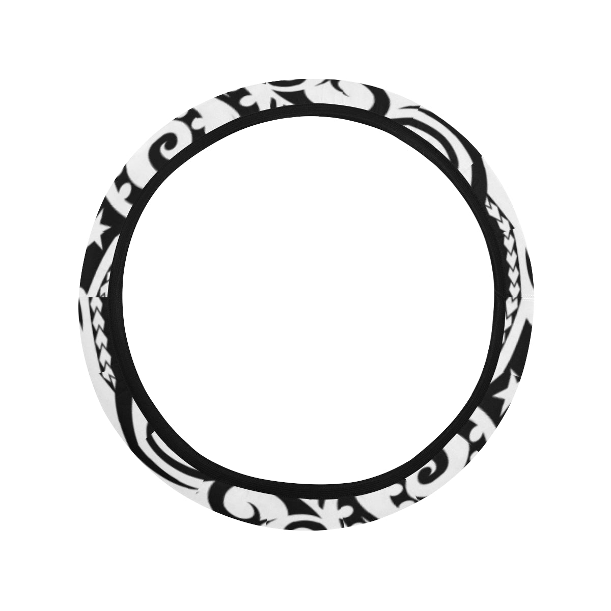 Polynesian Traditional Tribal Steering Wheel Cover with Elastic Edge