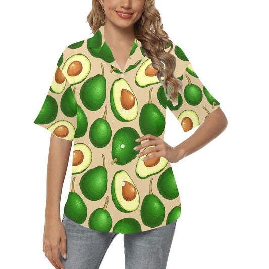 Avocado Pattern Print Design AC010 Women's Hawaiian Shirt