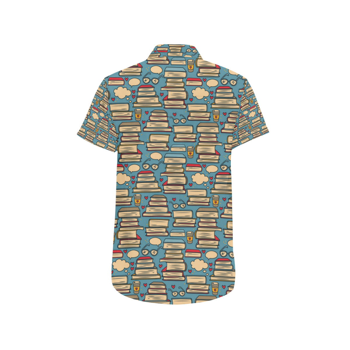 Book Pattern Print Design 03 Men's Short Sleeve Button Up Shirt