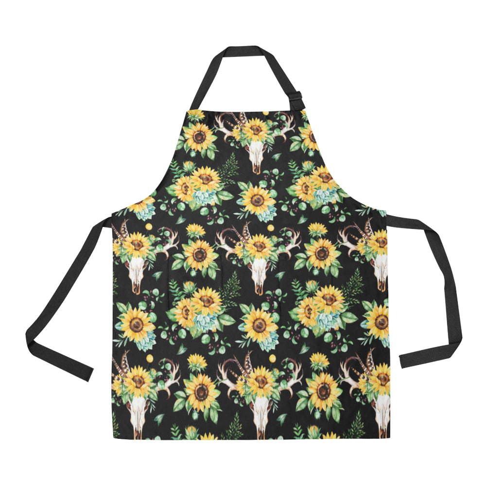 Sunflower Pattern Print Design SF08 Apron with Pocket