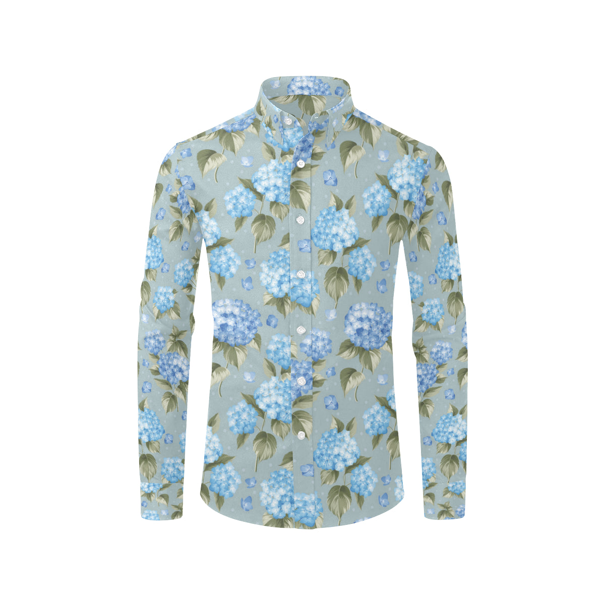 Hydrangea Pattern Print Design 01 Men's Long Sleeve Shirt