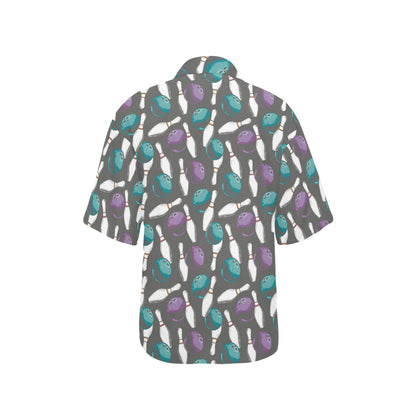Bowling Pattern Print Design 03 Women's Hawaiian Shirt
