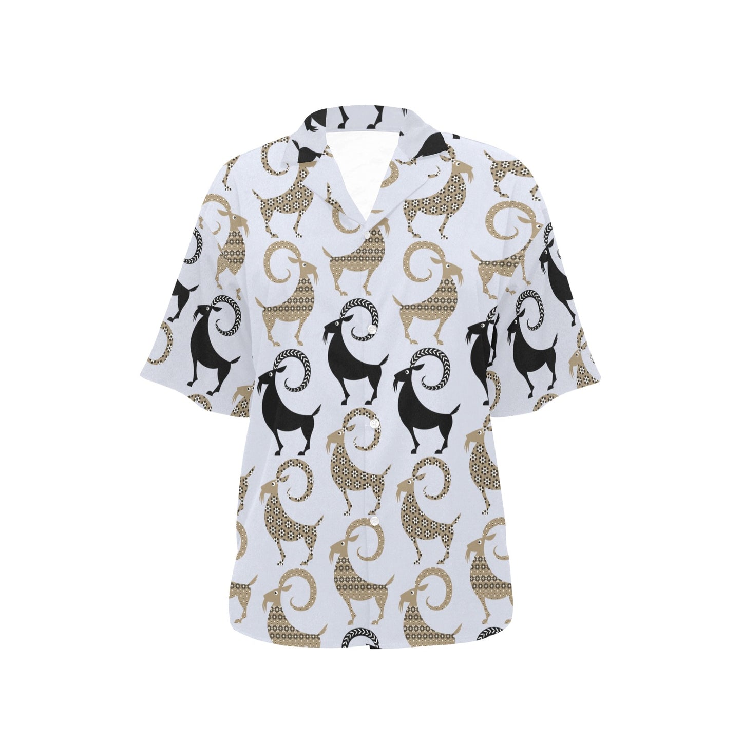 Goat Pattern Print Design 03 Women's Hawaiian Shirt