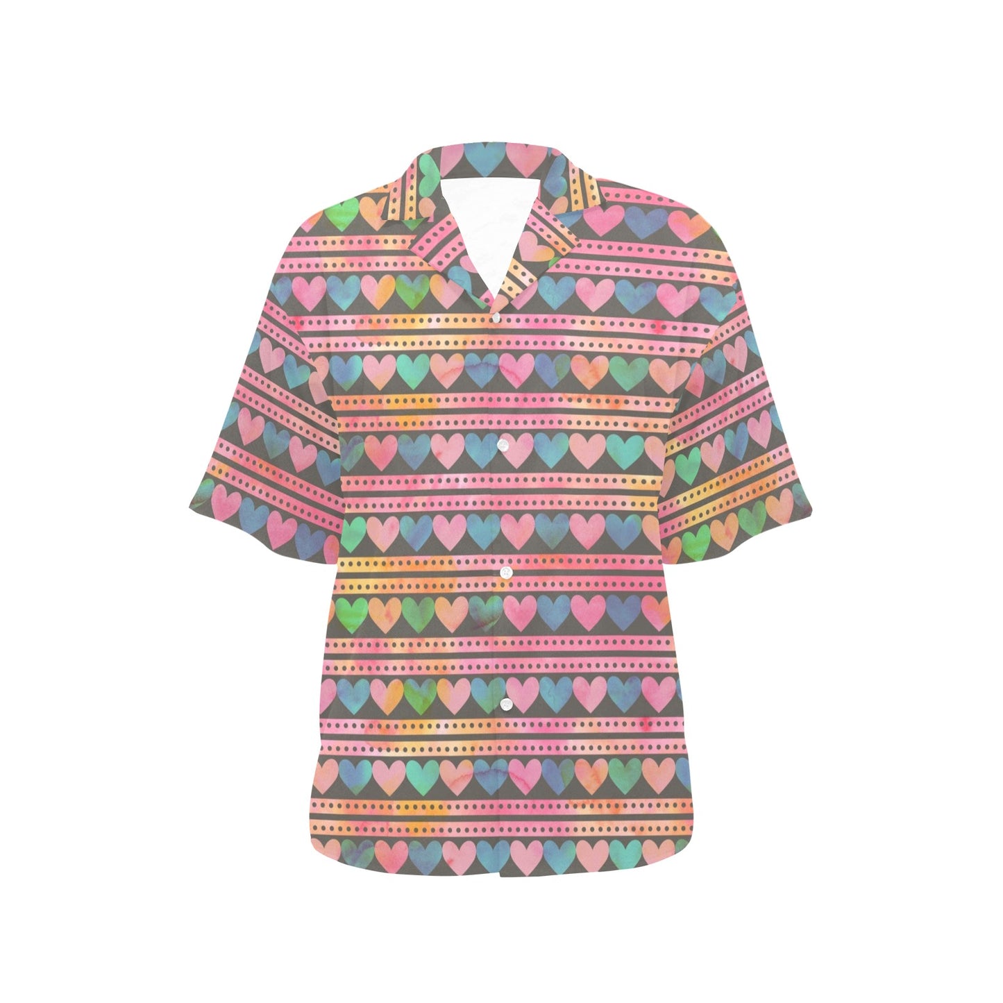 Heart Pattern Print Design HE010 Women's Hawaiian Shirt