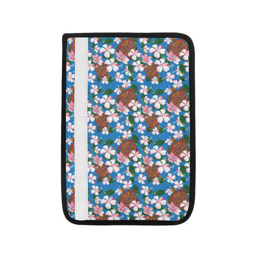 Sea Turtle Pink Hibiscus Hawaiian Print Car Seat Belt Cover