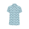 Narwhal Dolphin Print Men's Short Sleeve Button Up Shirt