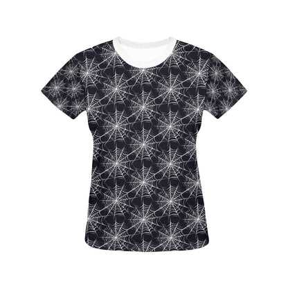 Spider Web Print Design LKS303 Women's  T-shirt