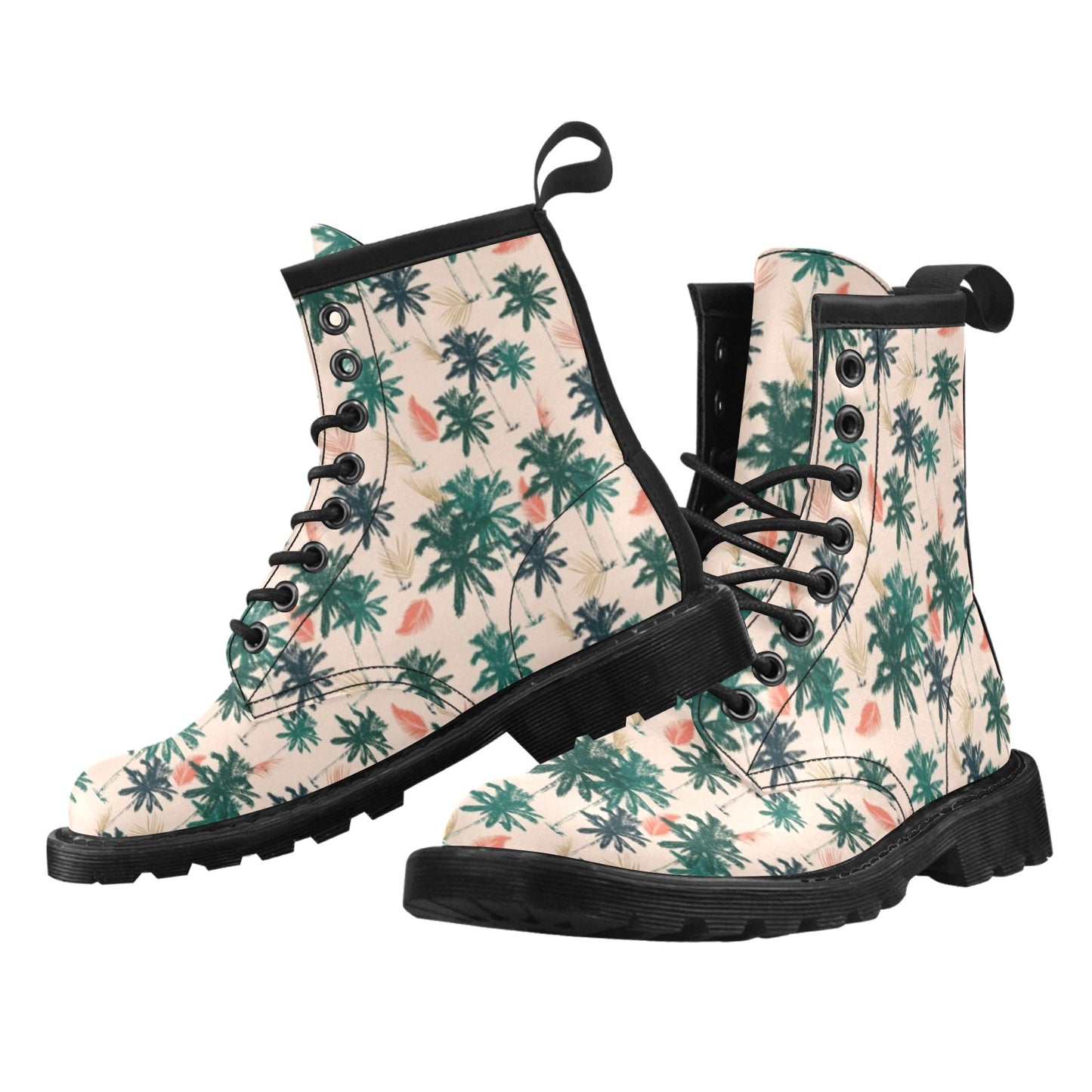 Palm Tree Pattern Print Design PT014 Women's Boots